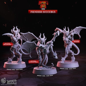Fiendish succubus miniatures - CastnPlay - DnD miniatures - Role Playing Game - Tabletop Miniature - dungeons and dragons - D&D