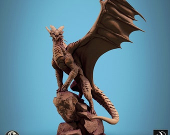 Legendary metallic Copper dragon miniature - DnD miniatures - Role Playing Game - Tabletop Miniature - dungeons and dragons - D&D