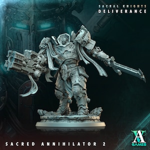 sacred annihilator space knight miniature - D&D miniature - Role Playing Game - Tabletop Miniature - sci fi miniatures - war games miniature