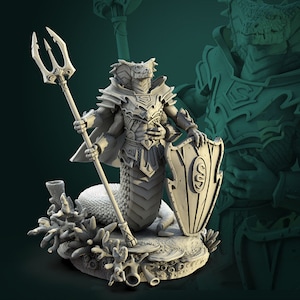 Naga Guardian miniatures - DnD miniatures - Role Playing Game - Tabletop Miniature - dungeons and dragons - white werewolf tavern - D&D