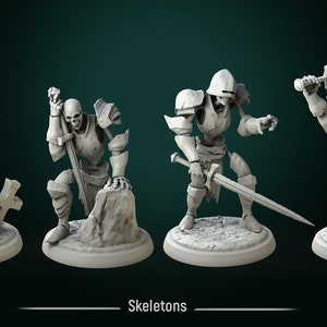 skeleton miniatures - White werewolf Tavern - DnD miniatures - Role Playing Game - Tabletop Miniature - dungeons and dragons - D&D