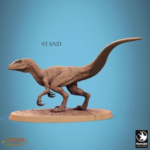 Jurassic Velociraptor dinosaur miniature - DnD miniatures - Role Playing Game - Tabletop Miniature - dungeons and dragons - D&D