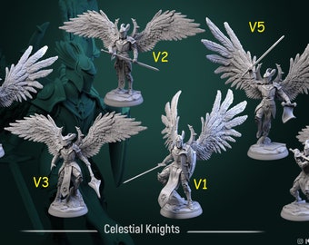 Celestial Knight miniature - DnD miniatures - Role Playing Game - Tabletop Miniature - dungeons and dragons - white werewolf tavern - D&D