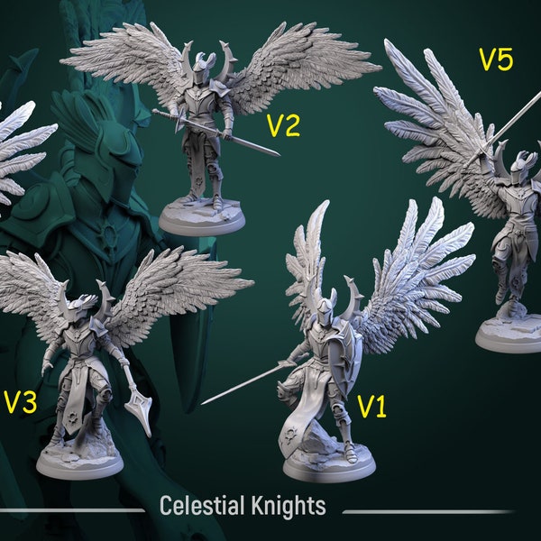 Celestial Knight miniature - DnD miniatures - Role Playing Game - Tabletop Miniature - dungeons and dragons - white werewolf tavern - D&D