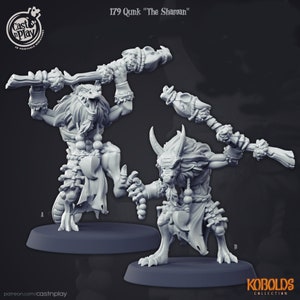 Kobold Shaman miniatures - DnD miniatures - fantasy Role Playing Game - Pathfinder - Tabletop Miniature - dungeons and dragons - D&D