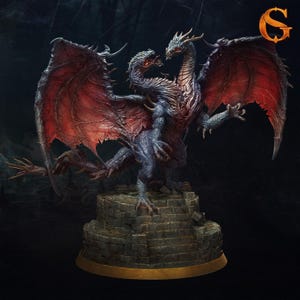 Diatarchion two headed dragon miniature - DnD miniatures - Role Playing Game - Tabletop Miniature - dungeons and dragons - D&D
