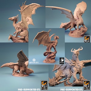 Metallic Dragon collection - DnD miniatures - Role Playing Game - Tabletop Miniature - dungeons and dragons - D&D