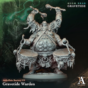 warden undead pirate crew miniature - D&D miniatures - Role Playing Game - Tabletop Miniature - dungeons and dragons - Archvillain games