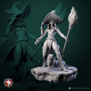 Halloween witch miniature - DnD miniatures - Role Playing Game - Tabletop Miniature - dungeons and dragons - white werewolf tavern - D&D