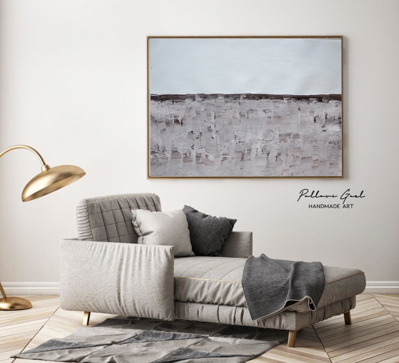 Beige painting 60x20 Inch Large Abstract Art. Abstract Etsy