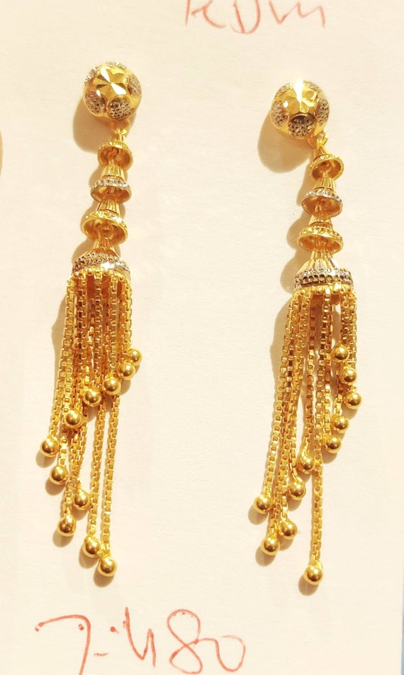 18K Gold 3ball Chain Earring Ladies Luxury Full Diamond Tassel Long  Earrings Long Chain Pendant Earrings - China Stud Earrings and Hoop Earrings  price | Made-in-China.com