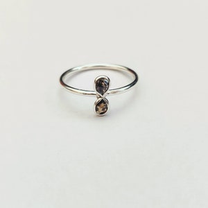 Uncut Diamond Ring - Diamond ring- silver diamond ring-Rosecut Diamond Ring- minimal ring- Polki Diamond Ring- Diamond Knot Ring