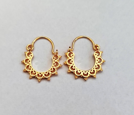Gold Plated C Hoop Earrings | Juulry.com