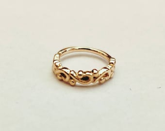 14k  Solid Gold nose ring, nose  nose ring, nose ring, Indian nose gold ring, nose hoop, tribal nose ring, tribal Nose Ring, Gold Nose ring