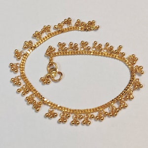22k Gold Anklets, Solid Gold Anklet, Indian Anklet, Rajasthani Gold Anklet, Banjara Anklet, Classic Gold Anklet, Hallmarked Gold Anklet
