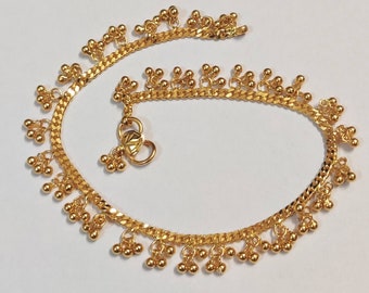 22k Gold Anklets, Solid Gold Anklet, Indian Anklet, Rajasthani Gold Anklet, Banjara Anklet, Classic Gold Anklet, Hallmarked Gold Anklet