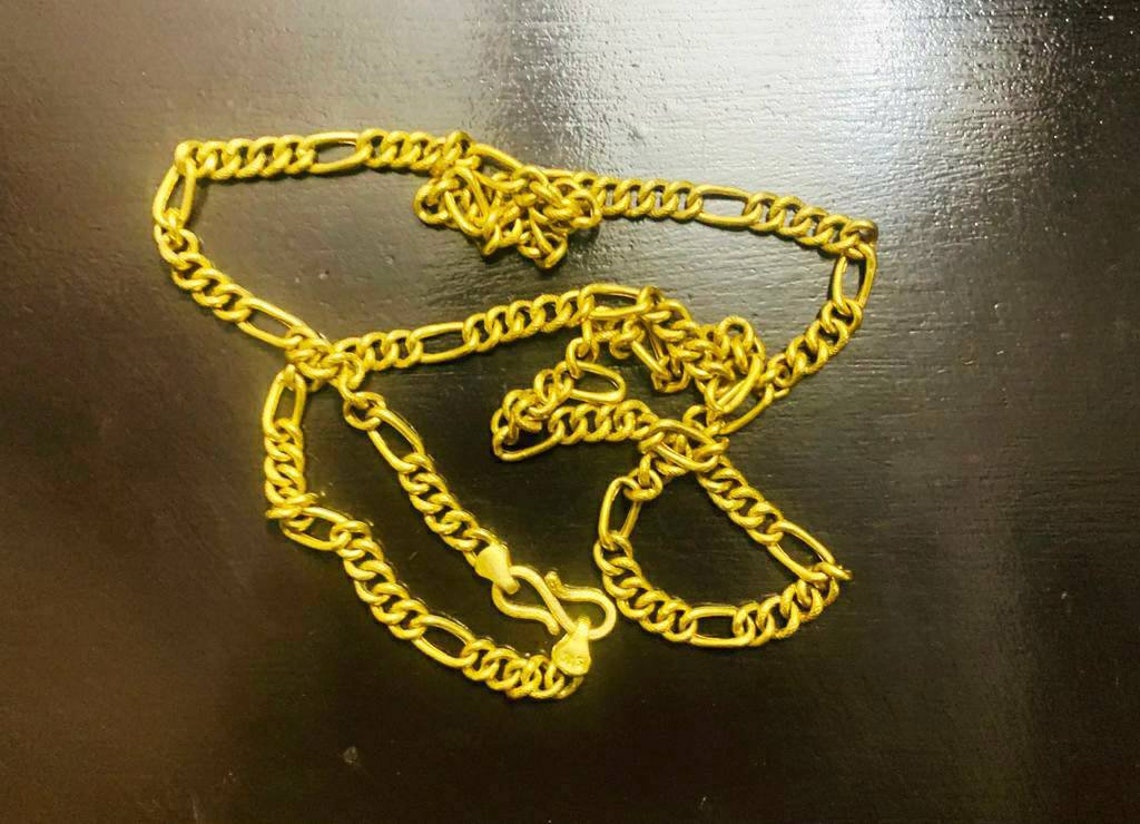 22k Gold Link Chain Solid Gold Chain Pure and Genuine Gold Etsy