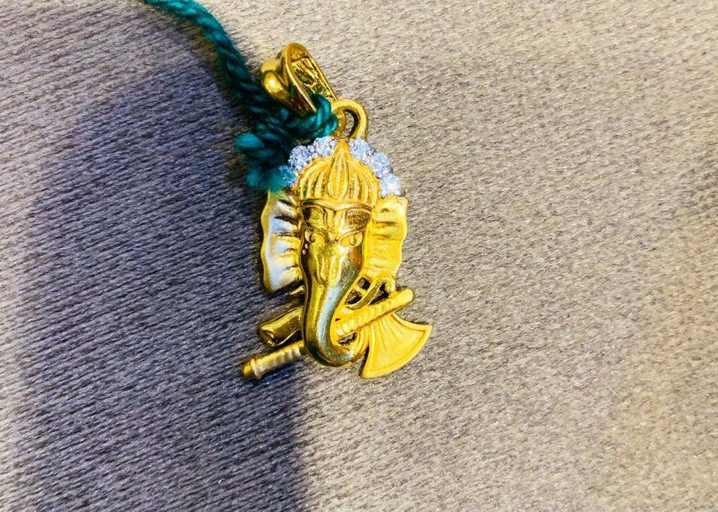 22k Gold Ganesha Pendant Solid Gold Pendant Indian Ganesha Pendant Hindu God Pendant Religious Pendant Ganpati Pendant In 22k Gold