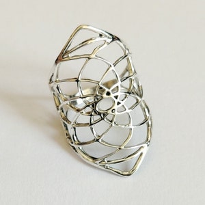 Seed of Life silver ring, solid silver ring, flower of Life ring, healing Seed of Life ring, pure silver ring