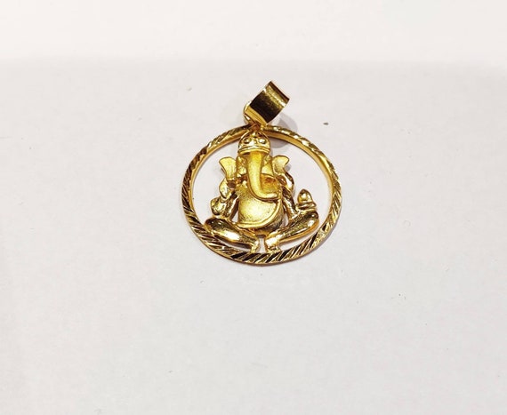 22K Gold Ganesha Pendant,Solid Gold Pendant, Indian Ganesha Pendant, Hindu God Pendant, Religious Pendant, Ganpati Pendant in 22K Gold.