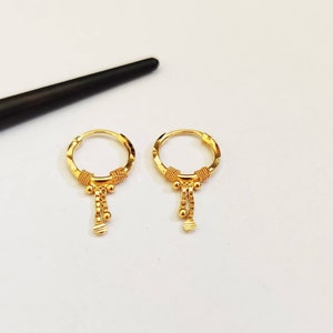 Créoles en or 22 carats, Créoles en chaîne pendantes en or, Boucles d'oreilles en or massif, Créoles poinçonnées, Créoles en or minimales, Créoles du Rajasthan, Bijoux en or, Créole en or