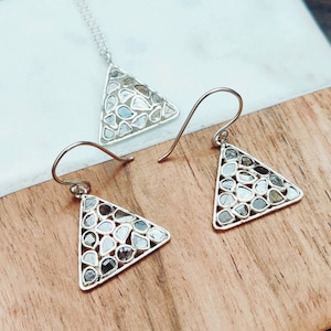 Diamond Set, Silver Diamond Set, Polki Diamond Set, Pendant Set, Polki Pendant Set, Diamond Earring, Diamond Pendant