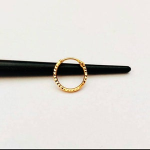 22k Solid gold nose Ring, Rajasthani hand carved nose ring, Classic Gold Nose Ring, Diamond Cut Gold Nose Ring, Indian Nose Ring,22k Jewelry