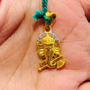 22k Gold Ganesha Pendant,Solid Gold Pendant, Indian Ganesha Pendant, Hindu God Pendant, Religious Pendant, Ganpati Pendant In 22k Gold.
