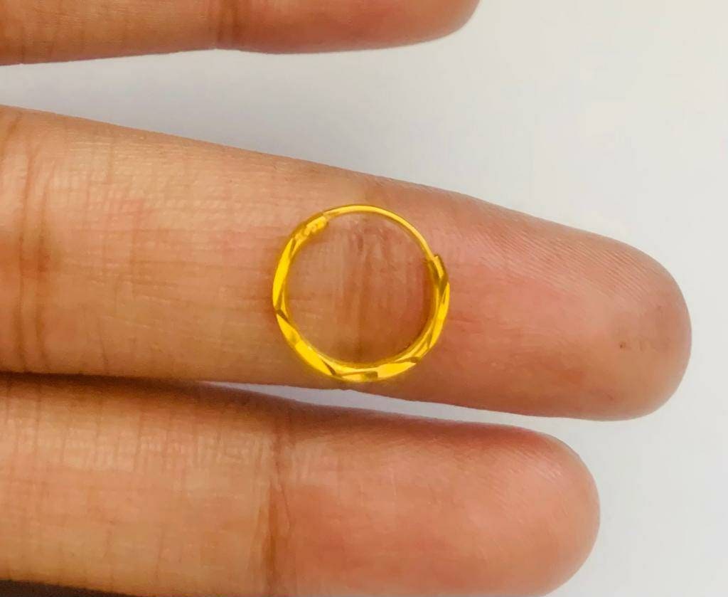 22k Solid Gold Nose Ring Rajasthani Hand Carved Nose Ring