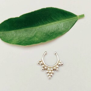 Fake septum - fake nose ring - non piercing septum - silver septum - faux septum - faux nose ring