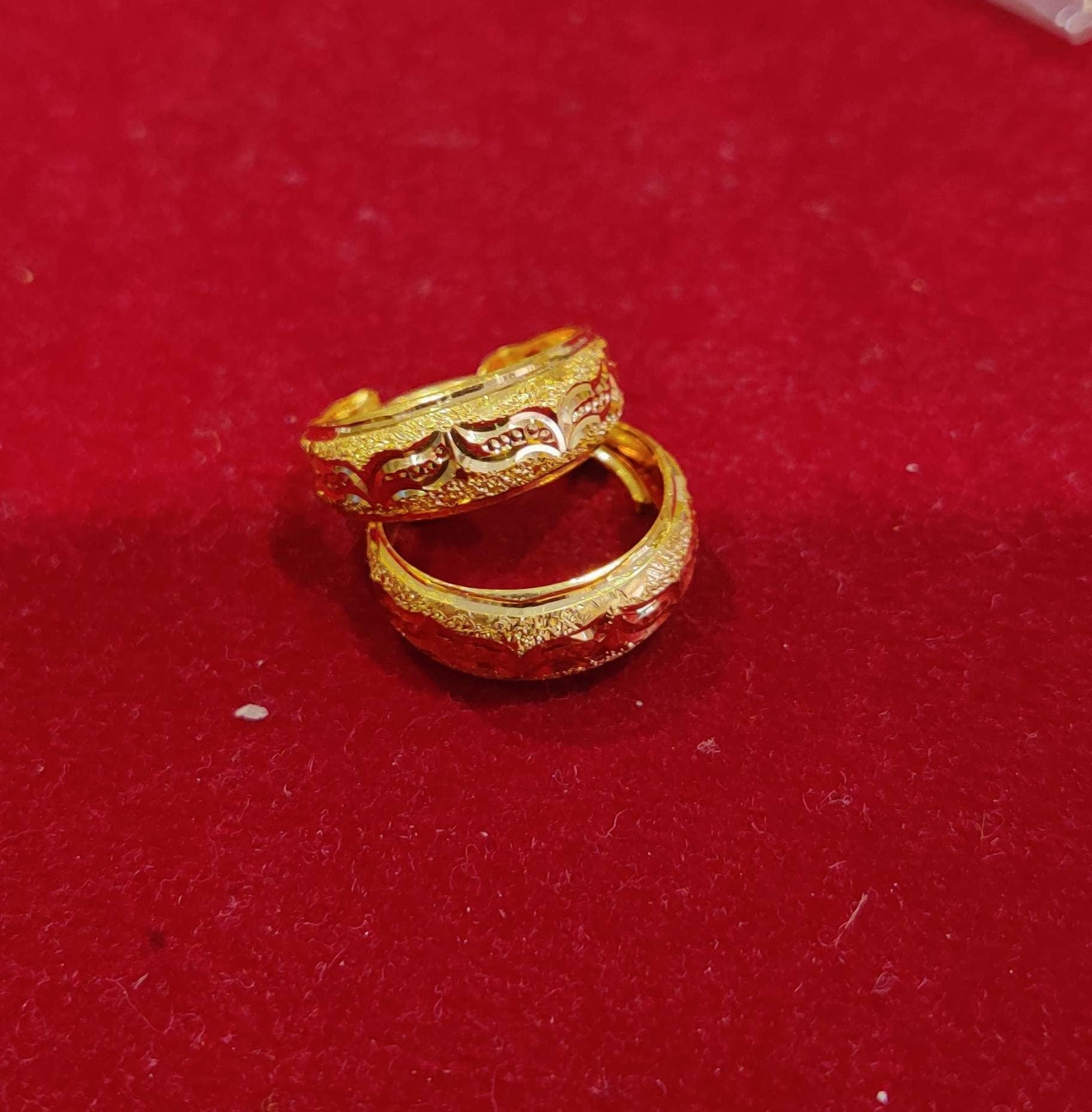 22k Gold Hoop Solid Gold Hoop Rajasthani Gold Hoop Craved Etsy Australia