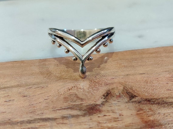 Silver Crown Ring Decorated Crown Ring Solid Silver Ring Boho Ring Gift for Her Elegant Silver Crown Ring Gifting Idea Unique Ring Etsy
