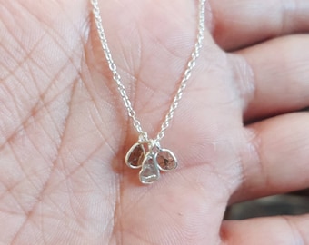 Polki Diamond Necklace, Uncut Polki Necklace, Diamond Necklace, 3 Diamond Necklace, Diamond Slice Necklace, Minimal Polki Diamond Necklace