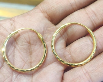 22k Gold Large Hoop, Big Size Hoops,Solid Gold Hoops, Gold Earrings, Indian Gold Hoop, Classic Gold Hoop, Ethnic Gold Hoop,Big Gold Earring