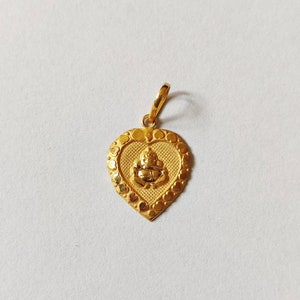 22k Gold Ganesha Pendant,Solid Gold Pendant, Indian Ganesha Pendant, Hindu God Pendant, Religious Pendant, Ganpati Pendant In 22k Gold.