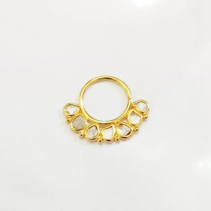 Setto in diamante, setto in diamante Polki naturale non tagliato, anello al naso in oro con diamante, cerchio per cartilagine, cerchio per trago, anello al naso, anello al naso indiano