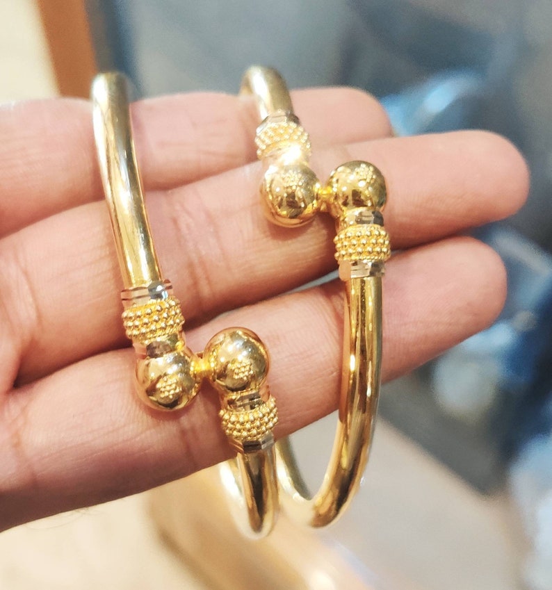 22k Gold Bangles, solid Gold real Bangle,Gold Bangle bracelet, Antique Rajwada bangle bracelet, Unisex Bangle bracelet, image 2