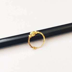 22k Gold Nose Ring, Nostril Ring, Indian Gold Nose Ring, Nose Jewellery, Gold Nose Ring, Gold Nose Hoop, Gold Nose Piercing, Solid Gold hoop
