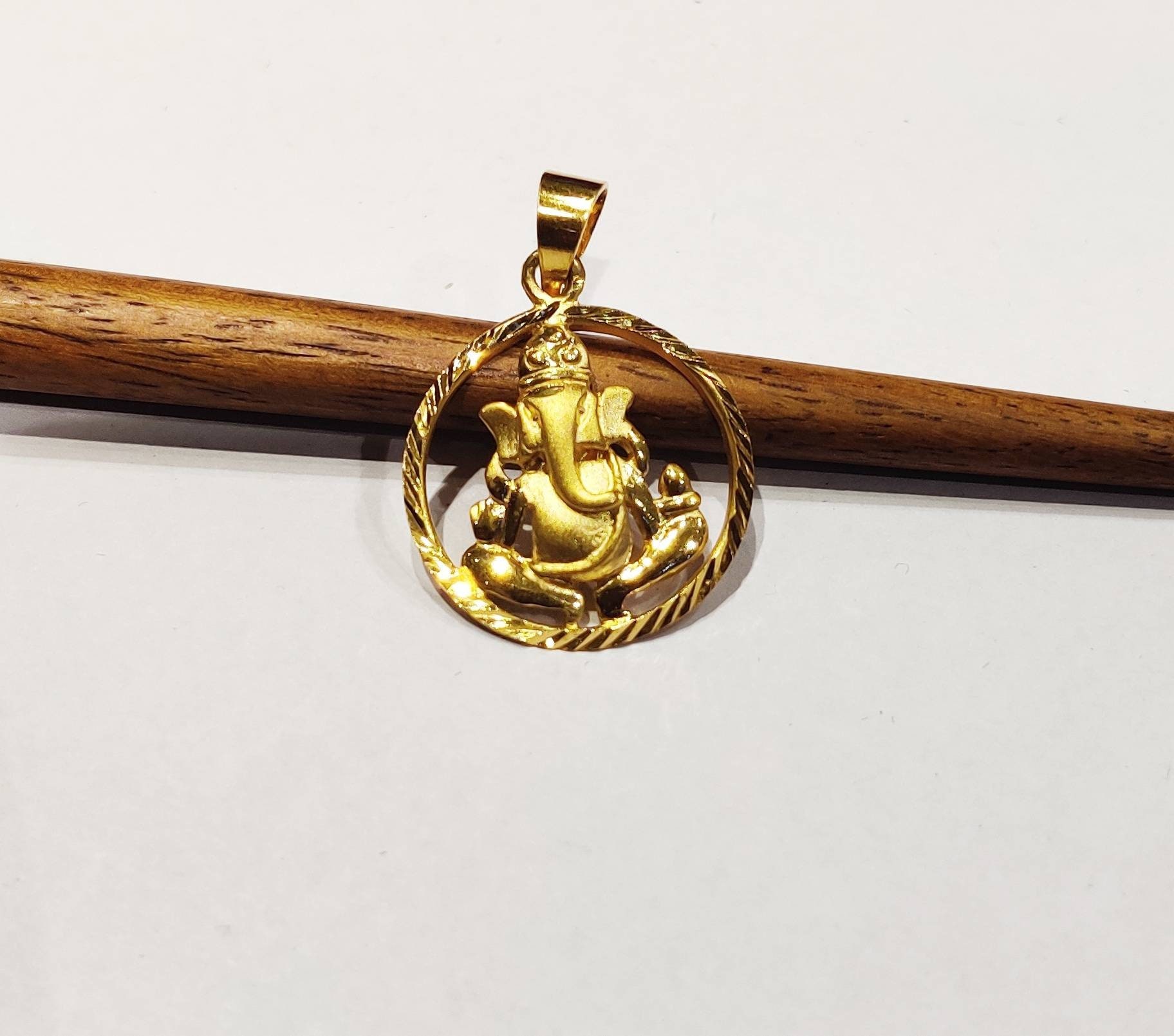 22k Gold Ganesha Pendantsolid Gold Pendant Indian Ganesha Etsy UK