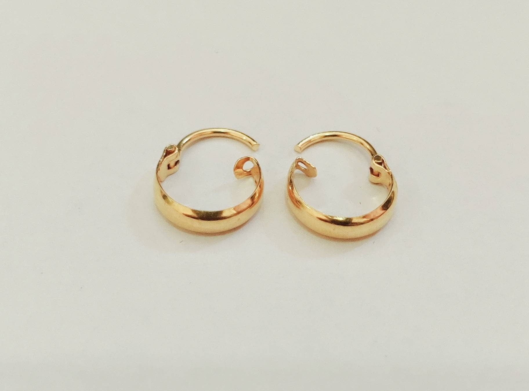 22k Gold Hoops Solid Gold Hoops Tiny Gold Hoops Simple Gold Etsy