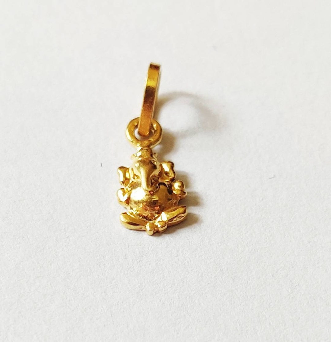 22k Gold Ganesha Pendant,solid Gold Pendant, Lucky Indian Ganesha