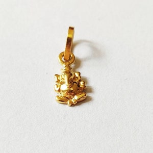 22k Gold Ganesha Pendant,Solid Gold Pendant, Indian Ganesha Pendant, Hindu God Pendant, Religious Pendant, Ganpati Pendant In 22k Gold.