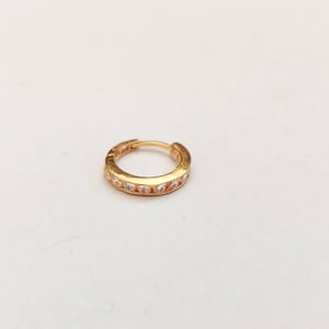 22k Gold Nose Ring, AD Diamond Nose Ring,Single Gold Hoop, Zircon Gold Nose Ring , Gold Nostril, Indian Nose Ring, Solid Gold Nose Ring,