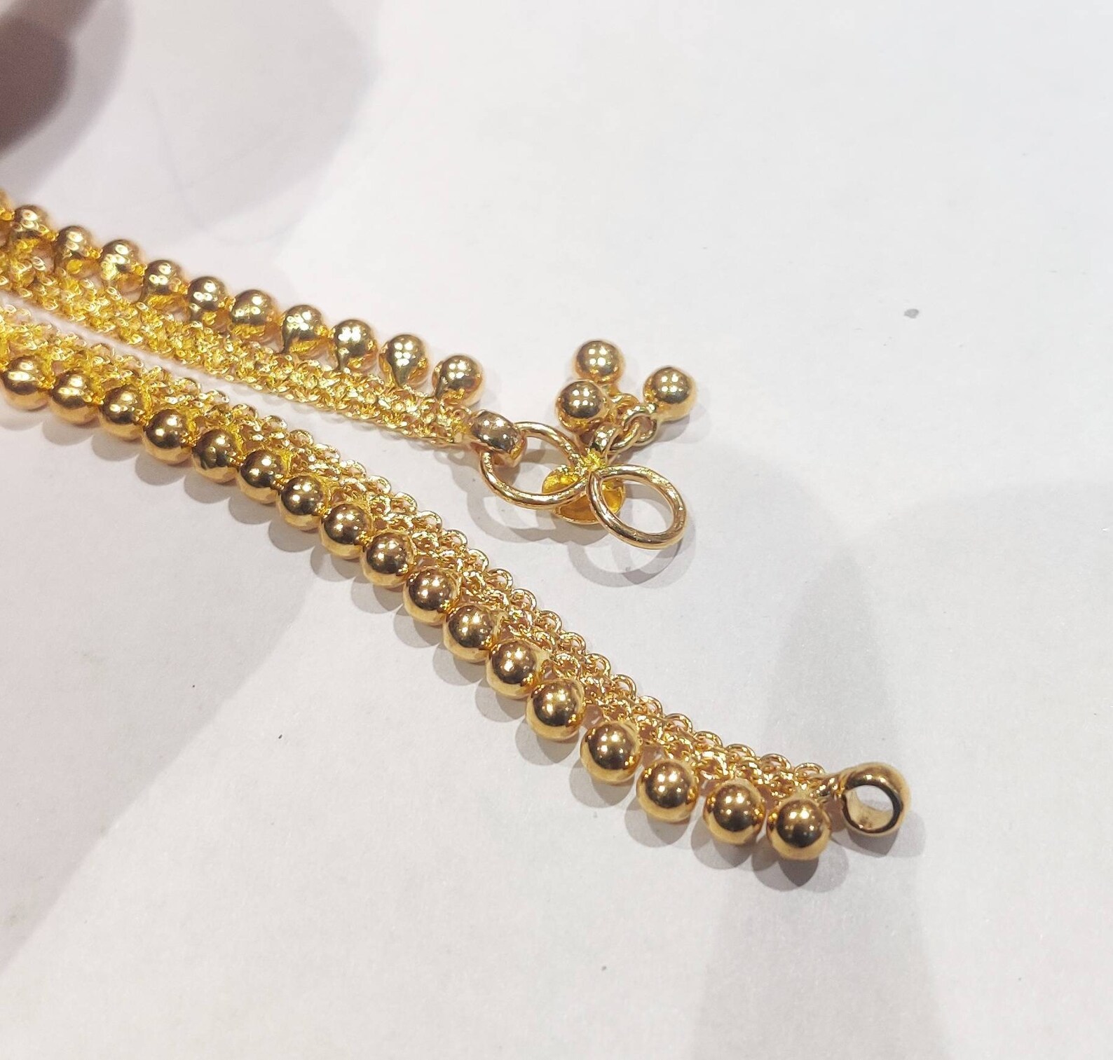 22k Gold Anklets Solid Gold Anklet Indian Anklet Rajasthani Etsy