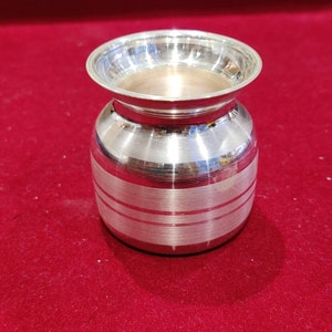 999 Solid Sterling Silver Kalash, Handmade Designer Kalash or pot, unique vintage design, special silver puja article, water/milk kalash pot