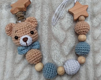 PDF Bear pacifier chain Crochet Pattern, Crochet Pattern, Bear Teether Toy, Baby pacifier chain Pattern, Baby Toy Pattern, catenella ciuccio