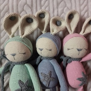 Amigurumi, Handmade, Cuddly toys, coniglietti, pupazzo, Regalo per bambini, Bunny, coniglietto, sleeping zoe, sogni d'oro, buonanotte, image 5