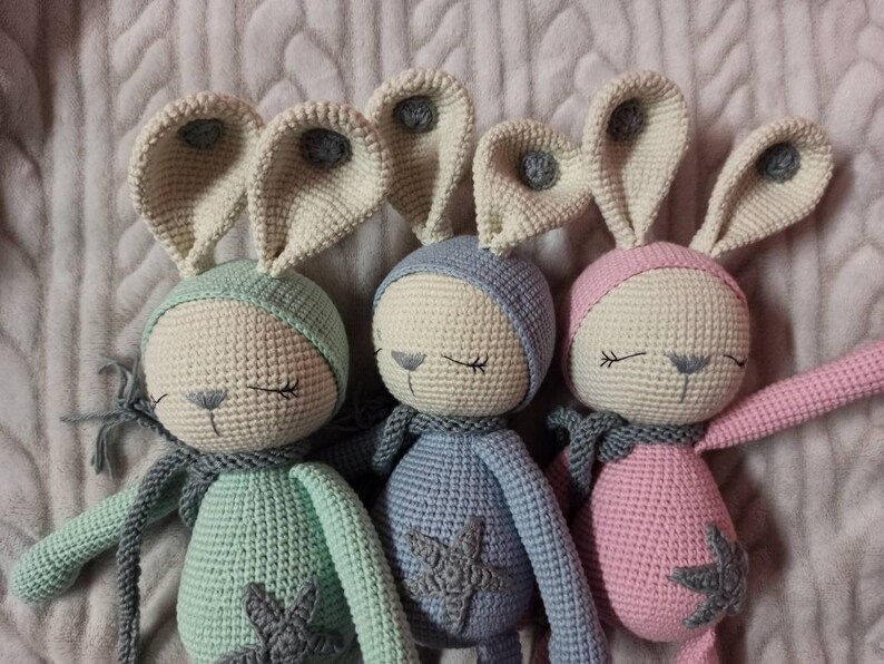 Amigurumi, Handmade, Cuddly toys, coniglietti, pupazzo, Regalo per bambini, Bunny, coniglietto, sleeping zoe, sogni d'oro, buonanotte, image 5