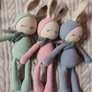 Amigurumi, Handmade, Cuddly toys, coniglietti, pupazzo, Regalo per bambini, Bunny, coniglietto, sleeping zoe, sogni d'oro, buonanotte, image 1