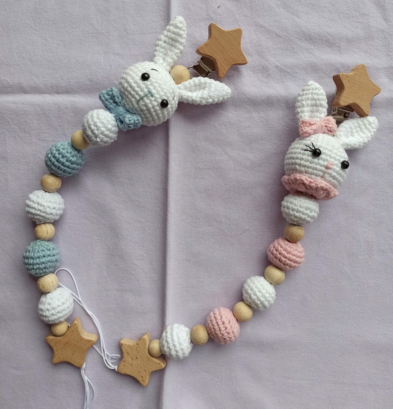PDF Bunny Pacifier Chain Crochet Pattern Crochet Pattern PDF Etsy